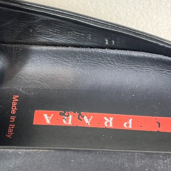 Prada Men's Black Leather Loafers Slip On Breathable Clog Size 11 - Picture 10 of 10